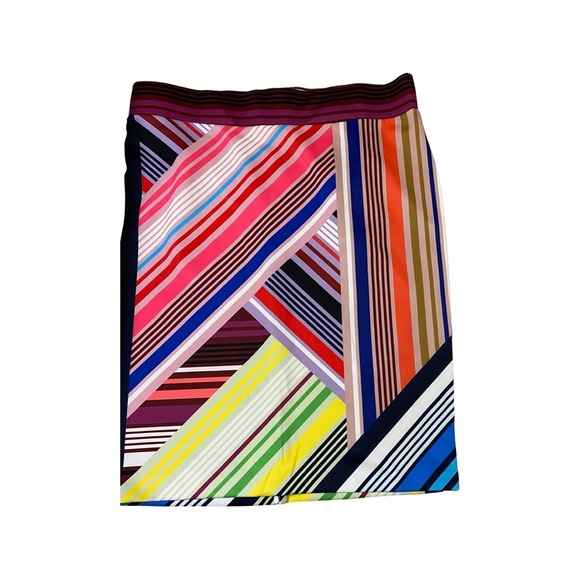 ELOQUII Multicolor Neoprene Scuba Horizontal Stripe Skirt NWOT Size 22 - Picture 5 of 6